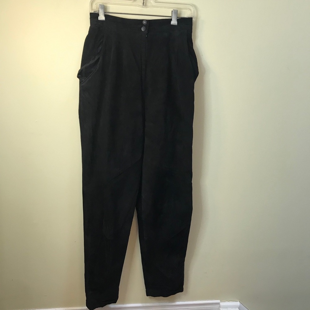 Danier Suede 90s High Waisted Vintage Pants Pleat